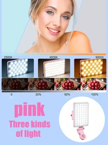 Luce per selfie ricaricabile, Luce di riempimento per telefono con molletta, Luce video portatile e rimovibile con molletta per selfie, trucco, live streaming, compatibile con iPhone, Android, iPad, smartphone, Luce LED portatile dimmerabile, per fotografia, selfie, registrazione video, videoconferenze
