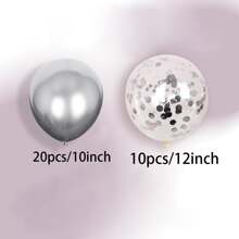 10/20/30 pezzi Set di palloncini in metallo blu/argento/oro/rosso e palloncini coriandoli multicolori, lattex elio, adatti per decorazioni di feste di compleanno e laurea