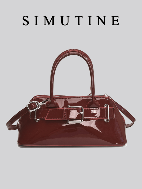 1 peça SIMUTINE Bolsa de mão com zíper em PU de alta qualidade, cor sólida, elegante, com alça, decoração, bolsa feminina para trabalho/compras, bolsa transversal fashion
