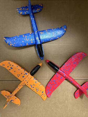 1 pieza Avión de juguete de espuma de 24cm, juguete volador para exteriores, juguete para lanzar a mano, regalo de cumpleaños