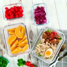 10/2 Pc Orange Glass Food Storage Container Lid, Airtight Glass Meal Preparation Container, Reusable Food Container With Leak-Proof Latch Lid, Suitable For Leftovers, Takeout, Oven, Microwave, Refrigerator, Frozen Lunch Container - Orange - View 9