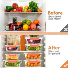 10/2 Pc Orange Glass Food Storage Container Lid, Airtight Glass Meal Preparation Container, Reusable Food Container With Leak-Proof Latch Lid, Suitable For Leftovers, Takeout, Oven, Microwave, Refrigerator, Frozen Lunch Container - Orange - View 4
