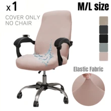 黑色办公椅套防水电脑椅套适用于扶手椅，办公椅套防水 1 件弹性防水牛奶丝办公椅套，简约纯色椅套，适用于办公室、书房、客厅 - 彩色 - 查看 10