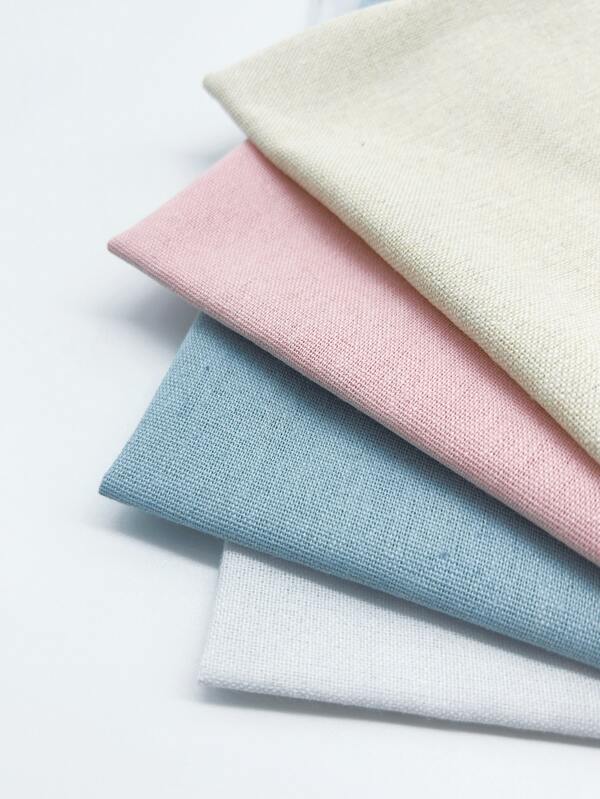 4pcs, 50*50cm Linen Imitation Fabric, 1 Pink, 1 Beige, 1 Blue, 1 White (DIY Fabric/Embroidery Cloth)