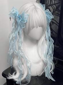 Two Cute Ponytail Hair Clips In Blue Tassel Style; Daily Outfits, Lolita Accessories,Halloween - Multicolor - View 1