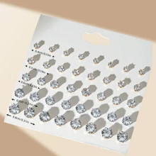 20pcs Set Sparkling Faux Rhinestone Stud Earrings, Fashionable & Versatile Mini Earring Accessories, Suitable For Everyday Wear