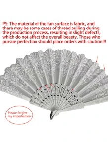 1/2/5pcs Elegant Bohemian Style Fabric Fan With Floral Pattern - Perfect For Weddings, Decorations, Parties, And Gifts | Elegant Design For Special Occasions Like Thanksgiving, Mother'S Day, Father'S Day, And Graduation Events, Wedding Decorations