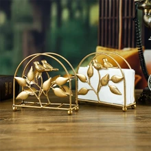Art Deco Tissue Box - Gold Finish Metal Holder For Coffee Tables & Minibars, Vintage Champagne Rack Style Decor (5-Star Hotel Aesthetic Desk Must Have)
