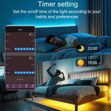 HBOWMDJIA 3ft-100ft Smart LED Lights For Bedroom, RGB Dynamic Lighting USB Strip Light, 44 Keys Remote Control, App Control With Timing, Music Sync, Flashing, Jumping, LED Strip Lights Suitable For Living Room, Bedroom Room Decor, New Year, Christmas Gifts, Wedding Decor - 小型的 - 查看 4