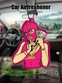 “PINK ART BABY GIRL”设计，汽车挂饰，汽车香氛，汽车空气清新剂和后视镜装饰 - 持久香味，为车内带来清新诱人的氛围，是送给朋友的有趣礼物 - 彩色 - 查看 15