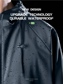 男士摩托车雨衣骑行男防暴雨套装外套防水雨衣 - 彩色 - 查看 4