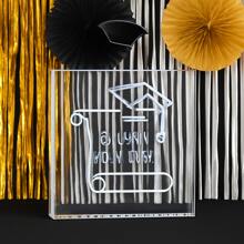 1pc Acrylic Ornaments Personalized Graduation Acrylic Block | Custom Text Keepsake For Class Of 2025 | Graduation Party Decoration | Unique Present For Grads, Parents, Teachers | Father's Day Idea