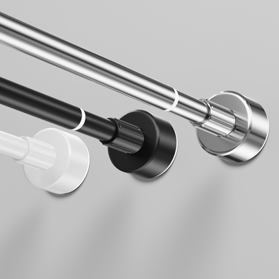 [Popular] Stainless Steel Telescopic Rod - Easy Installation Without Drilling, Adjustable, Suitable For Shower Curtain, Wardrobe, Etc. - Available In Silver, Black, White And Gray, Comes With Convenient Plastic Basebedroom,Organizer,Organiser,Home Storage,White T Shirt Women,Black Pants Women,Ladies Winter Clothes,Dress,Winter Clothes For Ladies,Elegant Woman Dresses,White Shirt For Ladies,Long Sleeve,White Jumpsuit For Women,Spring Dresses For Women,Spring Outfits For Women,Spring,Spring Clothes,Minimalist,Summer Tops