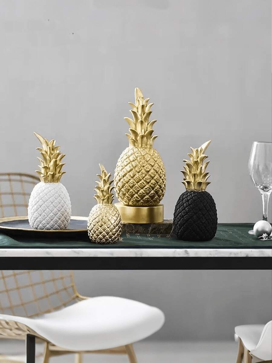 1pc Golden Pineapple Resin Ornaments European Home Style Ornaments Living Room Bedroom Ornaments Resin Handmade Crafts,Resin Decorative Crafts, The Best Object For Creative People To Design Home Decoration, Are Used For Home Desktop Decorations, Gifts For Classmates, Friends And Family, And Birthday Gifts.Room Decor, Home Decor, Birthdaydecor,Kitchen,Wedding, Bedroom Decor, Livingroom Decor, Gift, Party Decor, Gardendecor