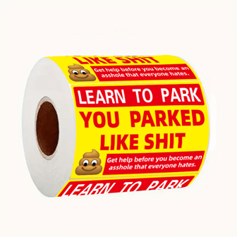 100pcs Parking Violation Warning Stickers, Matte Rectangular Paper, Disposable, Fun Parking Reminder Labels, School Supplies,Back To School