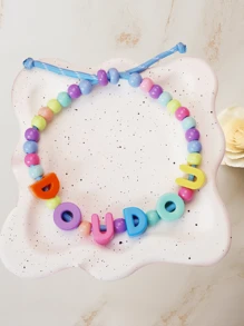 1 PC Customized Colorful Pet Necklace, Custom Pet Dog & Cat Beaded Necklace, Colorful Dog & Cat Jewelry Personalized Pet Collar, Colorful Beads, Pet Jewelry, Pet Gifts, Birthday Gift For Dogs, Birthday Gift For Cat