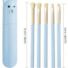 5-Piece Portable Makeup Brush Set With Loose Powder & Eye Shadow Brushes And Cute Bear Storage Cartridge,Brush Set,Makeup Brush Kit,Make Up Brush Set,Make Up Set Complete,Makeup Brush Set,Complete Makeup Kit,Brush Kit,Brushes Makeup Set,Makeup Gift Set,Set - Multicolor - View 6