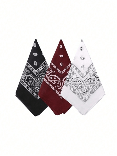 1/2/3 części bawełny Paisley wzór chusta na głowę kwadratowy szalik na głowę