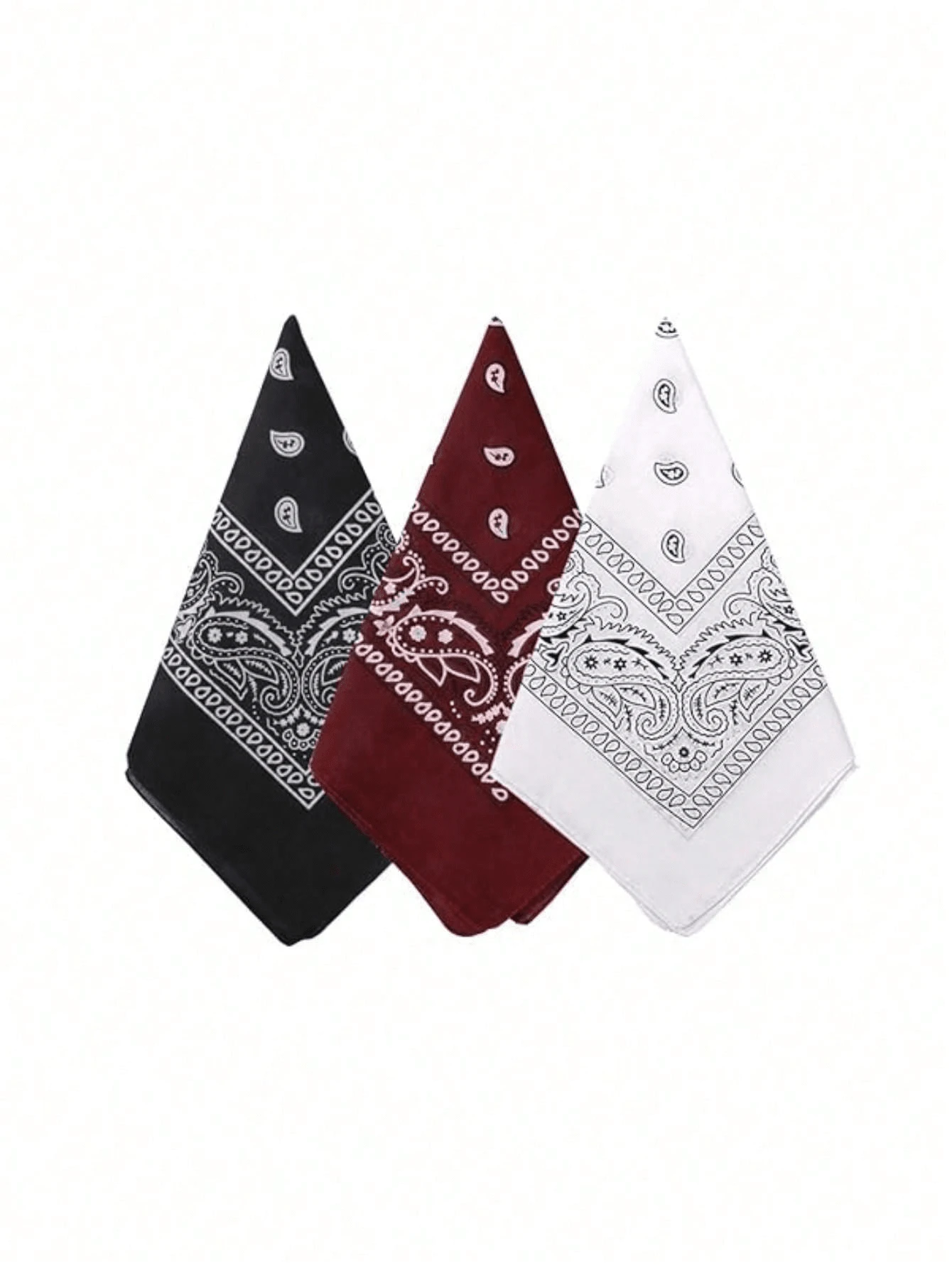 1/2/3 件装棉质佩斯利花纹头巾/口罩/头巾/头饰 - 彩色 - 查看 1