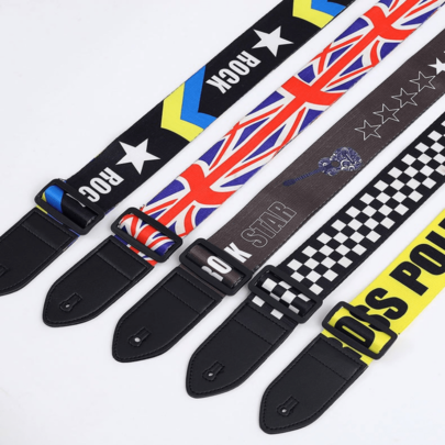 1pc Adjustable Faux Leather Guitar Strap, Various Patterns, Suitable For Electric Guitar, Acoustic Guitar, Folk Guitar, Classical Guitar, Bass - Excellent Musical Instrument Accessory, Personalized Guitar Strap
