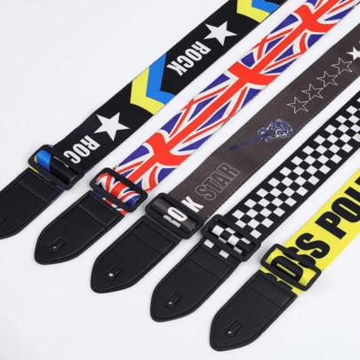 1pc Adjustable Faux Leather Guitar Strap, Various Patterns, Suitable For Electric Guitar, Acoustic Guitar, Folk Guitar, Classical Guitar, Bass - Excellent Musical Instrument Accessory, Personalized Guitar Strap