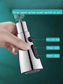 1个厨房水龙头喷头替换件，720°旋转，三功能下拉式喷头，G1/2接头，厨房用品，厨房配件，厨房工具 - 彩色 - 查看 4