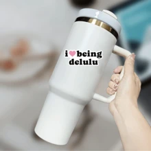 Vinyl I Love Being Delulu Sticker Decal - Adhesive Emblem For Laptops, Water Bottles, And Personal Belongings Phone Sticker, Notebook, Toolbox, Truck, Refrigerator, Water Bottle, Helmet, All Kinds Of Fu School Supplies,Back To School - Multicolor - View 5