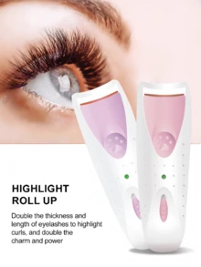 1pc/2pcs Fashion & Practical Electric Eyelash Curler, Electric Eyelash Curling & Heating Tool, Eyelash Curler Requires 1 AAA Battery (Battery Not Included) - Multicolor - View 5