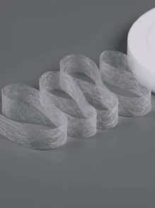 Cinta de entretela de tela no tejida de doble cara con bordes termoadhesivos, para costura DIY, sombreros, dobladillos de ropa; material de nylon, blanco; accesorios de costura; tela no tejida; ajustador de largo para vaqueros y ropa; accesorios de costura; cinta para dobladillos; uso doméstico; forro adhesivo de tela no tejida; apto para reparación de ropa y manualidades; colores aleatorios