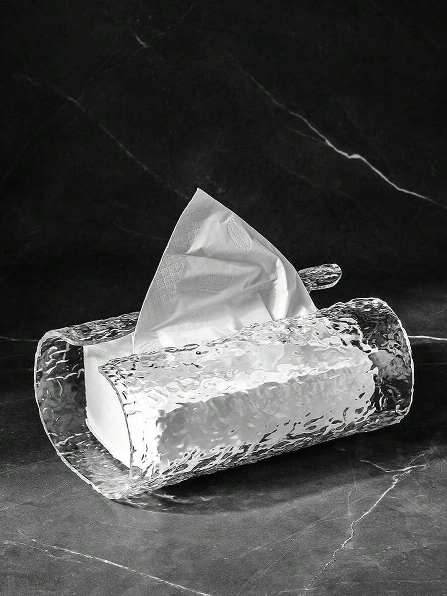 1 cutie transparentă de depozitare a hârtiei igienice pentru baie, cutie ovală pentru șervețele pentru baie, cutie de șervețele de înaltă calitate pentru sufragerie, suport pentru prosoape de hârtie ondulată, organizator minimalist de lux pentru șervețele de masă de cafea, înapoi la școală - Culoare transparentă - Vizualizare 1