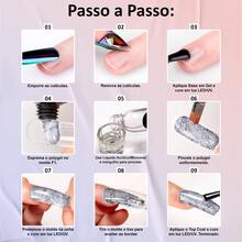 Kit Polygel Completo Cabine Mini G 48W LED UV Unhas Poligel Lixadeira Elétrica Caneta Manicure - Rosa Bebê - Visão 5