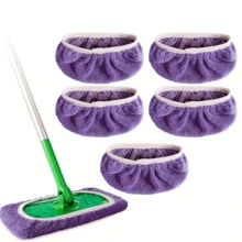 1/3/5Pcs Reusable Microfiber Mop Pads Compatible With Sweeper, Dry And Wet Dual-Purpose Flat Mop Covers, Washable Pads For Surface/Hardwood Floor Cleaning (Mop Not Included) - Multicolor - View 4