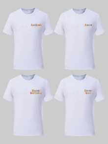 Camiseta de ajuste holgado personalizada con texto, uniforme grupal personalizado para reuniones familiares, personaliza tu texto para usar en otoño, top de mujer, blanco, regalo de vacaciones, regalo del Día de San Valentín, regalo de aniversario, regalo de boda, regalo para la mejor amiga, festival de música, ornamental, perro, único, personalizado, regalos ideales para ella, familia, amigos, niñas rosadas, para vacaciones, para aniversarios, romance delicado, chic utilitario, nuevo estilo de mujer para otoño, estampado gráfico