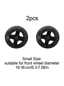 2pcs/1set Baby Stroller Wheel Covers, Large Universal Baby Stroller Wheel Protectors, Elastic Polyester Dust-Proof Wheel Covers For Outdoor/Rainy Day Use, Clean Indoor Floors, Ideal Thanksgiving & Christmas Gifts