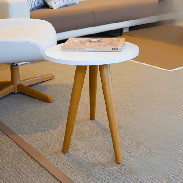 Mesinha De Centro Lateral Redonda Pé Palito Pequena Moderna Decorativa P/ Sofá Sala Quarto Cabeceira