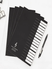 1pc 5-Line Music Notebook, Includes 16/24/36 Pages Music Manuscript, Songbook, Music Practice Book And Instrument Accessories