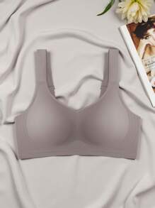 2pcs/Set Simple Comfortable Sports Bras For Women, Wire-Free Solid Color Underwire Bras