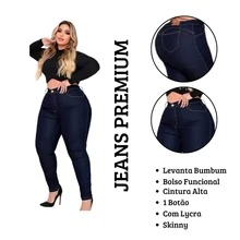 Women's Plus Size Jeans With Lycra Skinny Moda Premium Up To 56 - Blue - View 3