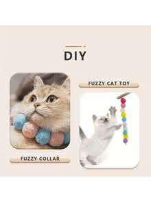 Juego interactivo de lanzador de pelotas para gatos, con un lanzador y 20/50 bolas de fieltro. Adecuado para gatos de interior, es un juguete deportivo para gatos que promueve el amor y la confianza entre el dueño y el gato. El color es aleatorio.