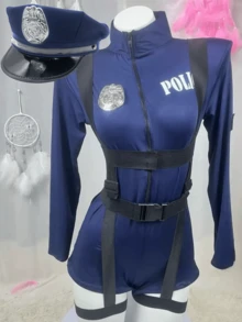 1 pieza, Gorras de policía unisex, gorras de guardia, gorras para representar roles en Halloween, regalos del Día de San Valentín, suministros del Día de San Valentín, disfraces navideños, apropiado para fiestas festivas, se puede combinar con uniformes sexys y disfraces eróticos - B - Ver 21