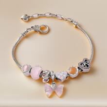 1pc Versatile DIY Bracelet, Fashion Personalized Charm Bracelet With Butterfly & Elephant Designs, Great Gift For Girlfriend, Suitable For Daily Wear, Wedding, Beach, Cute