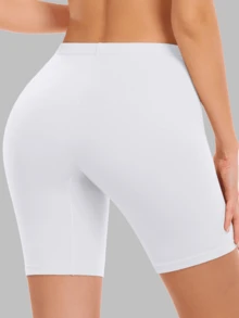 2件套无缝中腰女士休闲裤，女士三角裤，防摩擦短裤，内衣，骑行短裤 - 彩色 - 查看 4