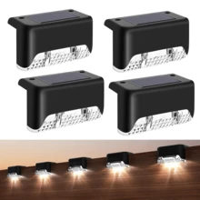 4个/10个/16个太阳能围栏灯,户外防水微型LED台阶灯,有白色、黑色、棕色可选,适用于庭院、楼梯、围栏、花园和其他户外区域(黑色) - 黑色 - 查看 14