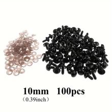 Value Pack 100pcs Black Plastic Threaded Eyes Animal Doll Teddy Bear DIY Craft Doll Accessories 10mm/18mm