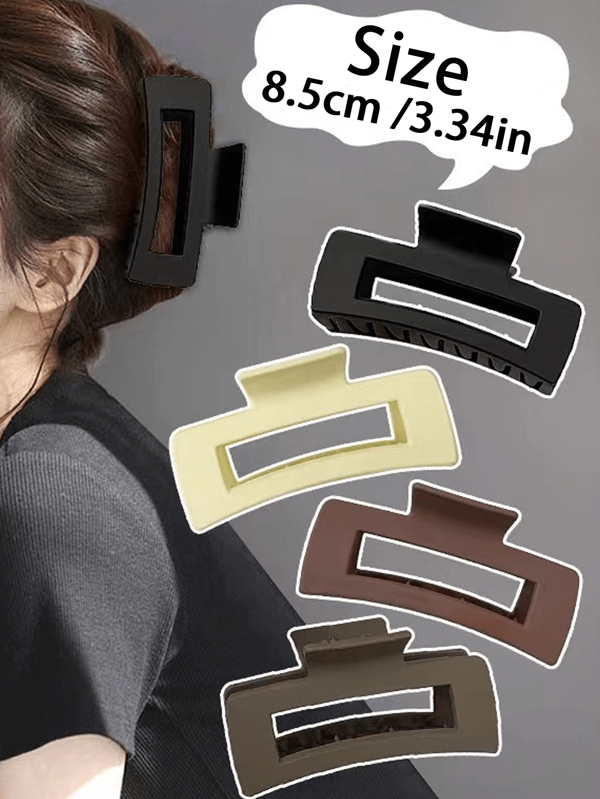 4/1pc Pack Solid Color Casual Hair Clips, Suitable For Long Hair, Hair Ties, Headbands, Claws, Multifunctional Hair Accessories, Hair Clips, Hair Ties, Hair Hoops, Designed Hair Clips, Simple & Cute For Daily Use, Campus, Dating, Vacation, Travel Accessories, 3D Shaped Hair Clips, Suitable For Various Hairstyles, Hair Styling Tools, Ponytail