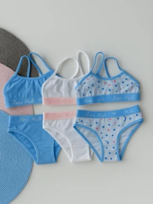 Kit 3 Youth Women's Sets – Cotton With Elastane, Assorted - 彩色 - 查看 8