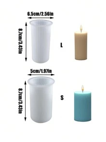 3D蜡烛模具，矩形圆柱树脂模具，用于香薰蜡烛和香皂制作、家居装饰 - 白色 - 查看 2