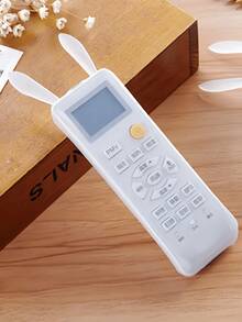 1 件硅胶遥控器保护套，简约透明兔耳装饰遥控器套，适用于家庭、学校、办公室、旅行、包袋、整理和收纳 - 透明色 - 查看 2