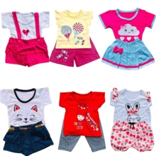 Assorted Kit 10 Pieces Baby Girl Clothes - 5 T-Shirts And 5 Shorts - 5 Sets Of Clothes For Baby Girls 0-12 M - Nhiều màu - Xem 6
