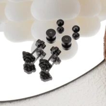 1 件优雅金色不锈钢玫瑰耳环 - 防过敏，适合女士日常通勤时佩戴的多功能耳环珠宝礼物 - 花 - 查看 2